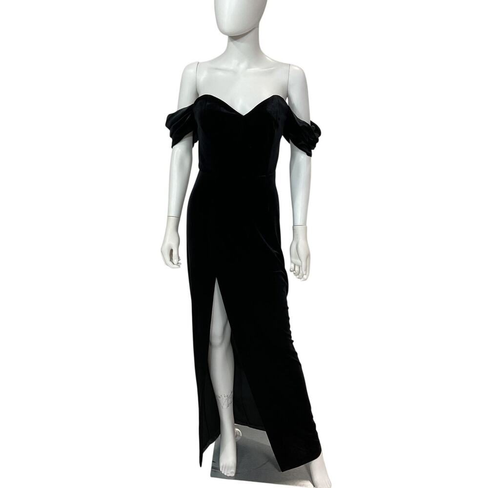 Amanda Uprichard Velvet Black Falcon Gown Size S - Picture 2 of 5